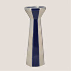 Vitale Seramik Lacivert Gümüş Mumluk 10*10*26 cm