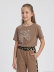 Beneti Kız Çocuk 10-14 Yaş Tişört - Kahve