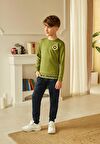 Elsima A2904 Erkek Çocuk Haki Pijama Takımı