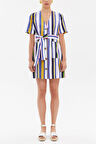 Çizgili Kısa kollu mini elbise 92763 | 40