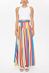 Çizgili Pileli uzun etek 81087 | 44