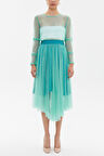 Turkuaz Beli lastikli tül etek 81075 | 42