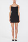 Siyah Askılı mini elbise 93124 | 40