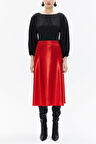 Kırmızı Beli lastikli midi etek 81150 | 42