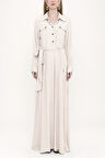 Bej Çıt çıt detaylı uzun elbise 93450 | 44