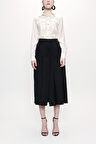 Siyah Pile detaylı uzun etek 81178 | 44