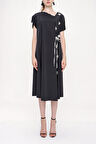 Siyah Bağcıklı elbise 93946 | M