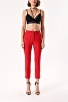 Kırmızı Beş cep boru paça  pantolon 41643 | L