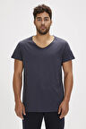 Bad Bear V-Neck T-Shirt Antrasit Basic Erkek Tişört