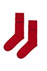 Solid Tall Kırmızı Unisex Çorap