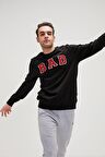 BAD BEAR ERKEK O YAKA SWEATSHIRT 19.02.12.003 BAD CONVEX  SİYAH-M