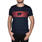 Fancy T-Shirt Lacivert 3D Baskılı Bisiklet Yaka Erkek Tişört 