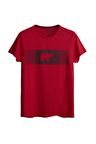Fancy T-Shirt Crimson Red Kırmızı 3D Baskılı Bisiklet Yaka Erkek Tişört