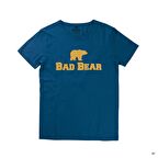 Bear Tee T-Shirt Indigo Mavi Logo Baskılı Erkek Tişört 