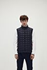 Bad Bear Erkek Lacivert Ekose Detaylı Mıner Vest Y