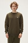 Geofox Crewneck Haki Yeşil Baskılı Erkek Sweatshirt