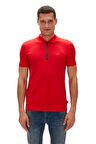 Cord Crimson Red Kırmızı Polo Yaka Fermuarlı Erkek T-Shirt