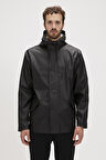 Patrol Raincoat Siyah Erkek Kapüşonlu Yağmurluk 