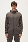Leo Full-Zip Hoodie Antrasit Fermuarlı Kapüşonlu Erkek Sweatshirt
