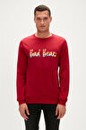 Manuscript Crewneck Bordo Erkek Sweatshirt