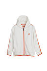 Darrel Full-Zip Beyaz Çocuk Kapüşonlu Sweatshirt