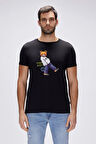 Nash Siyah Erkek Baskılı Tişört