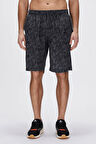 Merle Siyah Baskılı Erkek Şort