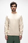 Windy Bej Crewneck Erkek Baskılı Sweatshirt