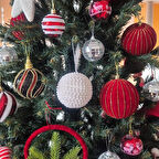 LÜKS YILBAŞI TOPU 8CM BEYAZ İNCİ TOP SÜS 3LÜ AST7269