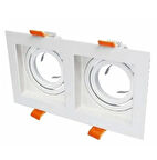 CATA Pars Beyaz Kare Spot 2Li Sıva Altı GU-10 Duylu (Ampulsüz)