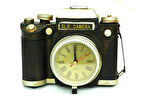 Dekoratif Metal Fotoğraf Makinesi Saatli  MNK