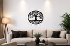 Hayat.  Ağacı,  Duvar,  Dekoru,  50x30 cm – Siyah,  MDF,  Lazer,  Kesim – Modern,  Salon,  ve Ofis, Dekorasyonu