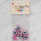 Loren Crafts pembe 8 li nazar boncuğu düğme - 168