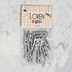 LOREN CRAFTS 10 LU GÜMÜŞ RENK MİNİ MANDAL