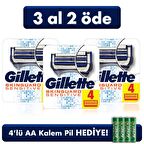 Gillette Skinguard Yedek Tıraş Bıçağı 4'Lü (3 Al 2 Öde)+4Lü Kalem Pil Hediyeli