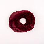 Kadın Kışlık Peluş Atkı Boyunluk Bordo