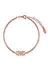 Kadın 925 Ayar Baget Pembe Taşlı Gümüş Bileklik Rose Gold