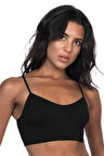 Emay Siyah Dikişsiz Soft İp Askı Kadın Büstiyer 4003