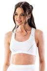 Kadın Beyaz Dikişsiz Sporcu Sütyen 3850