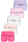 Kız Çocuk Boxer 5 Li Paket Karışık Renk Baskılı Boxer Byo1829