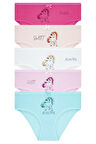 Kız Çocuk 5'li Paket Renkli Slip Külot - Unicorn -