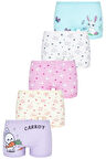 Kız Çocuk 5'li Paket Renkli Boxer - Sevimli Tavşanlar