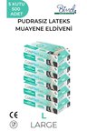 LATEKS PUDRASIZ MUAYENE ELDİVENİ L-5 PAKET 100'LÜ Tek Ebat