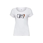 Biggdesign Muzur Kediler T-shirt Beyaz-S