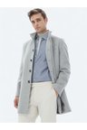Gri Regular Fit Casual Dokuma Palto