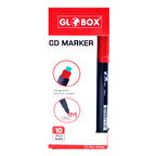 Globox Permanent Asetat Kalemi 1.0 mm M Uç Silgili Kırmızı 10 Adet