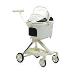 EuroDog Katlanabilir Köpek Arabası Beyaz 66x52x110 cm