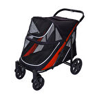 EuroDog Katlanabilir Köpek Arabası Siyah Kırmızı 112x65x100 Cm