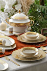 Alexandra 60 Parça 12 Kişilik Gold Porselen Yemek Takımı