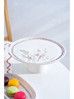 Acar HCA9088 Laila Desenli Ayaklı Seramik Sunum Tabağı 26 cm